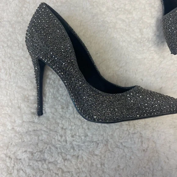 Steve Madden Daisy Gunmetal Rhinestone Heels - Picture 7 of 9